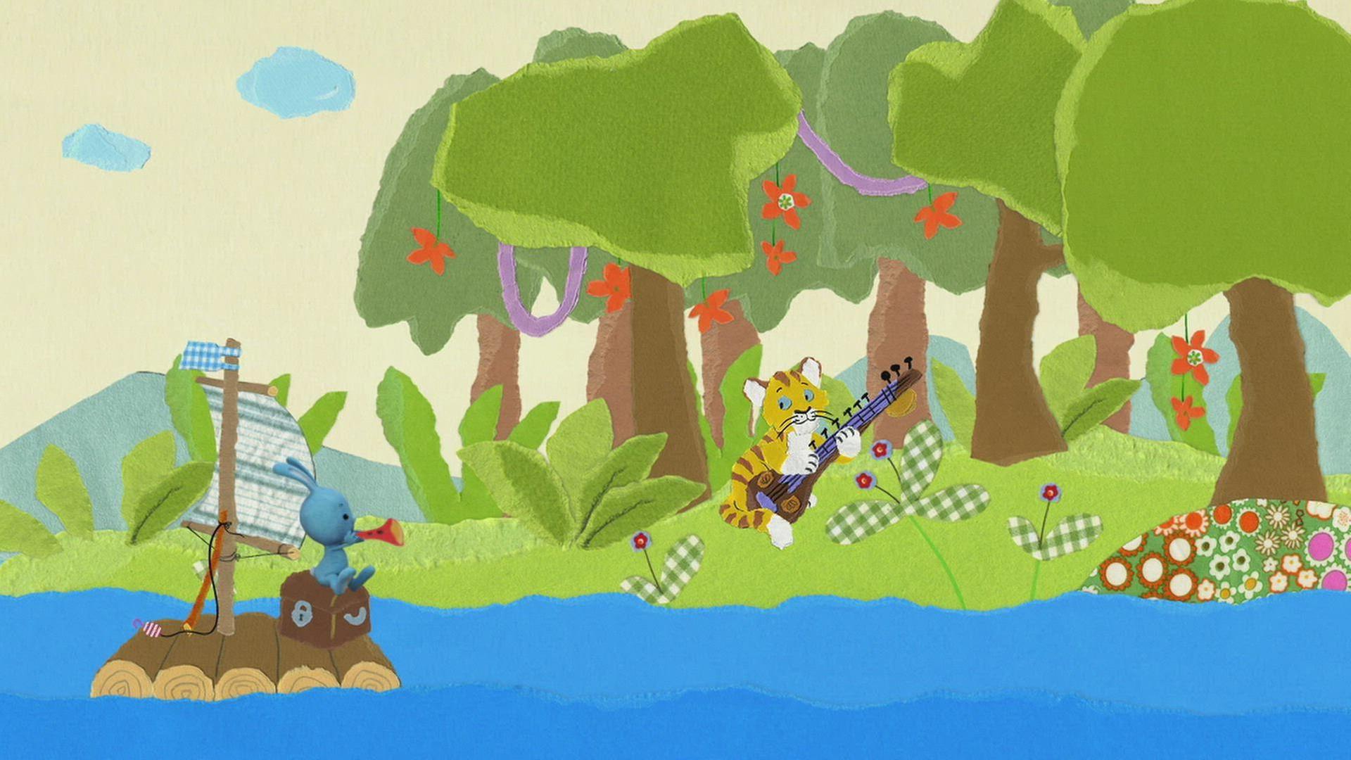 Ein Tiger spielt Sitar