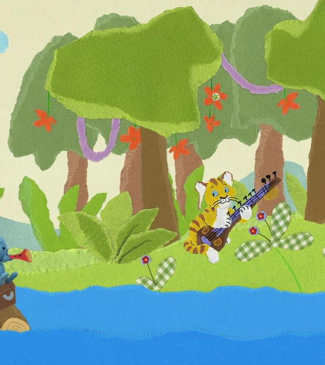 Ein Tiger spielt Sitar