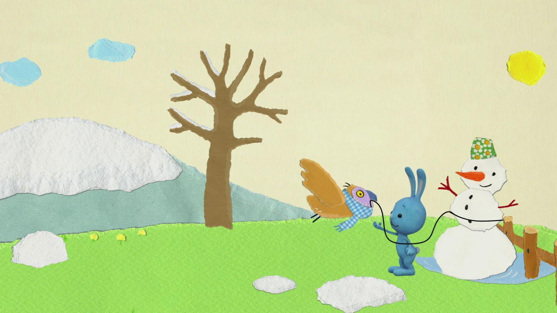 Ein Uhu rettet den Schneemann