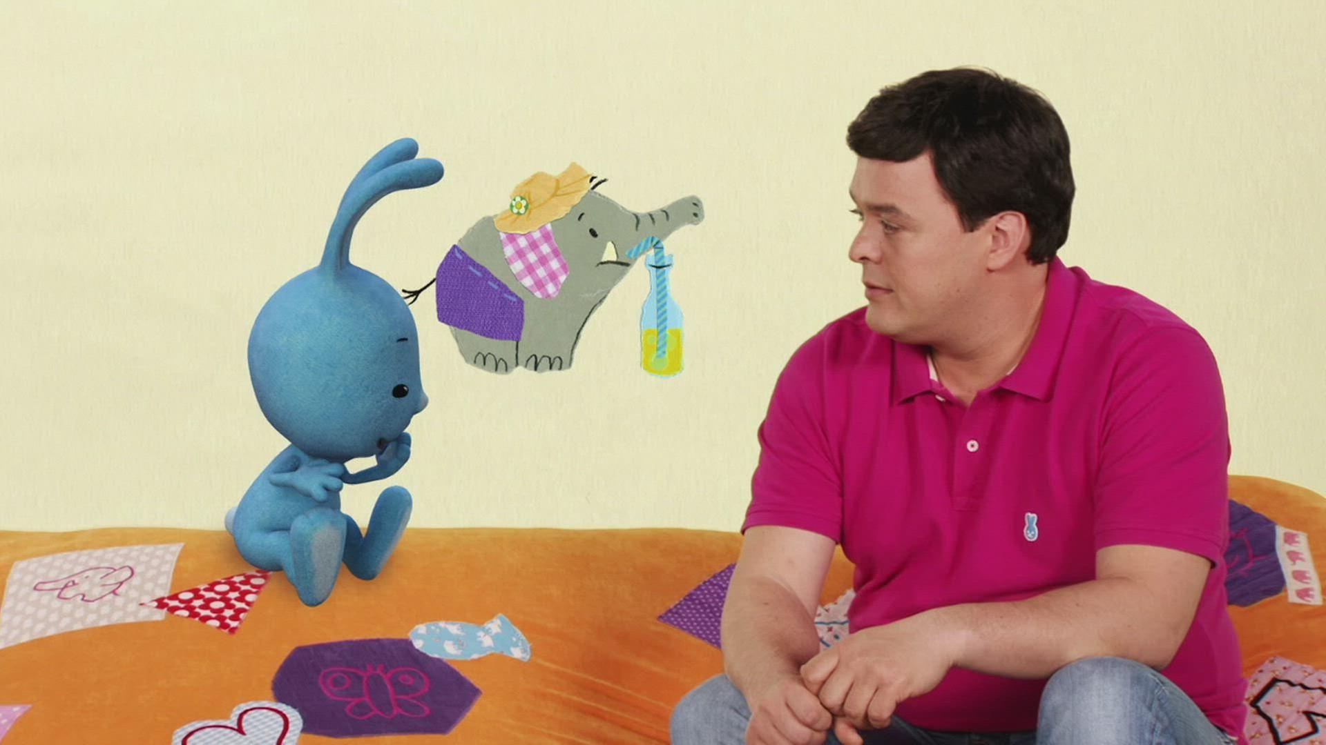 Elefant, Affe und Giraffe trinken Limonade