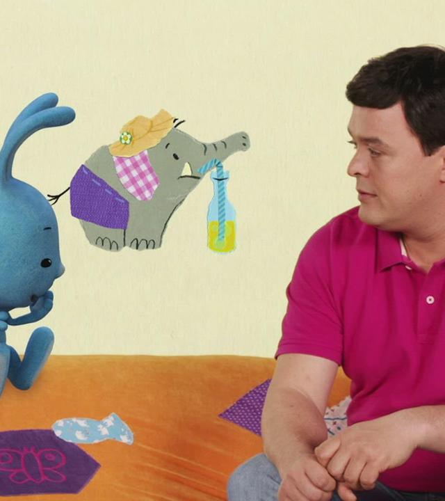 Elefant, Affe und Giraffe trinken Limonade