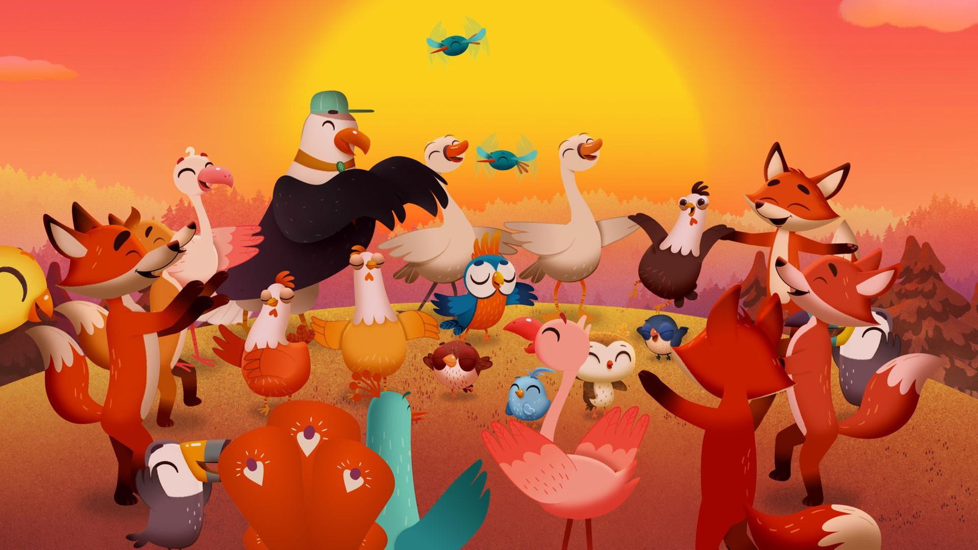 Erdbeersonnenuntergang