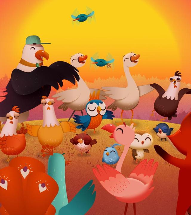 Erdbeersonnenuntergang