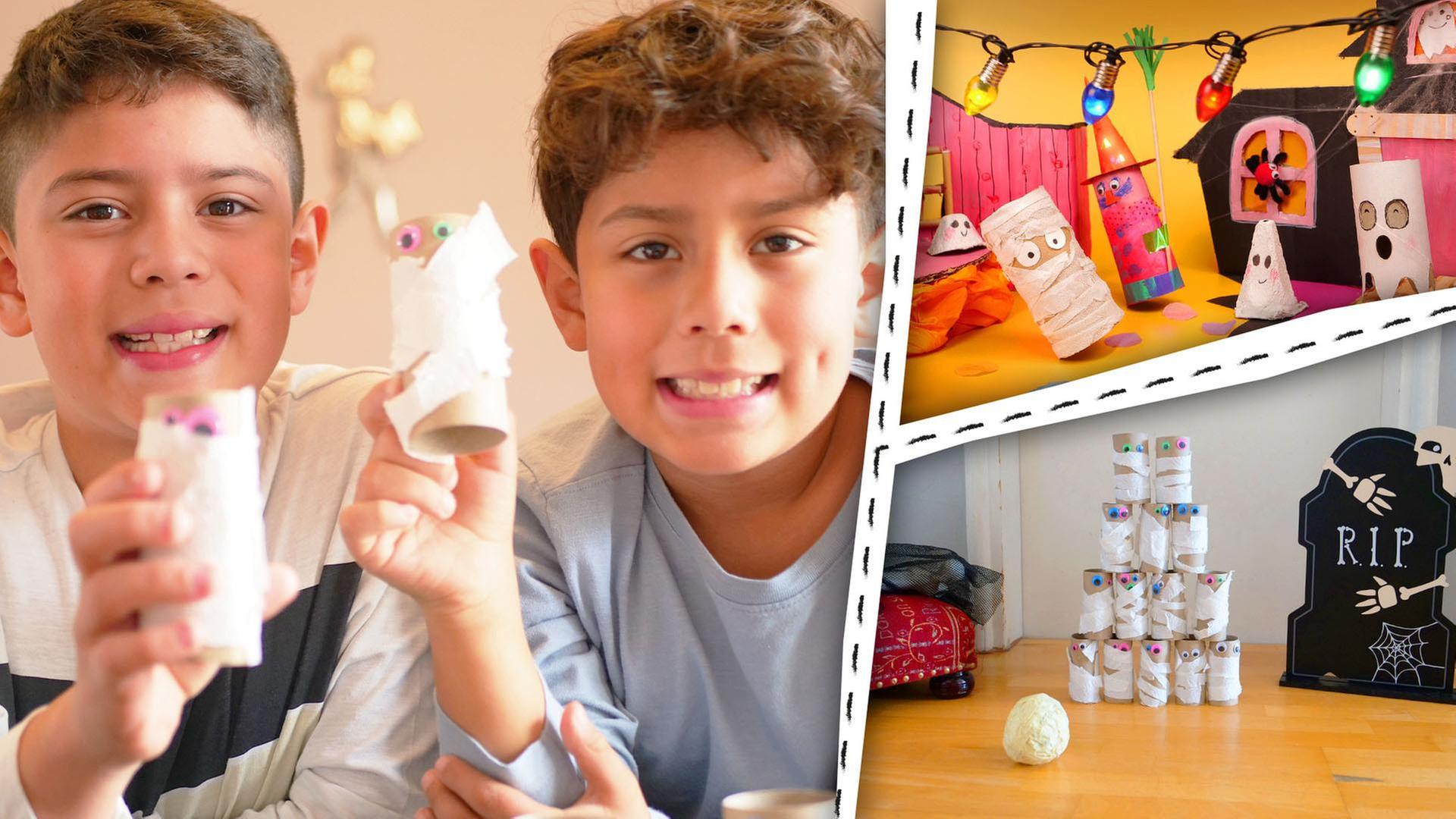 Es ist Halloween und die Papierrolle MEA wird zur Mumie