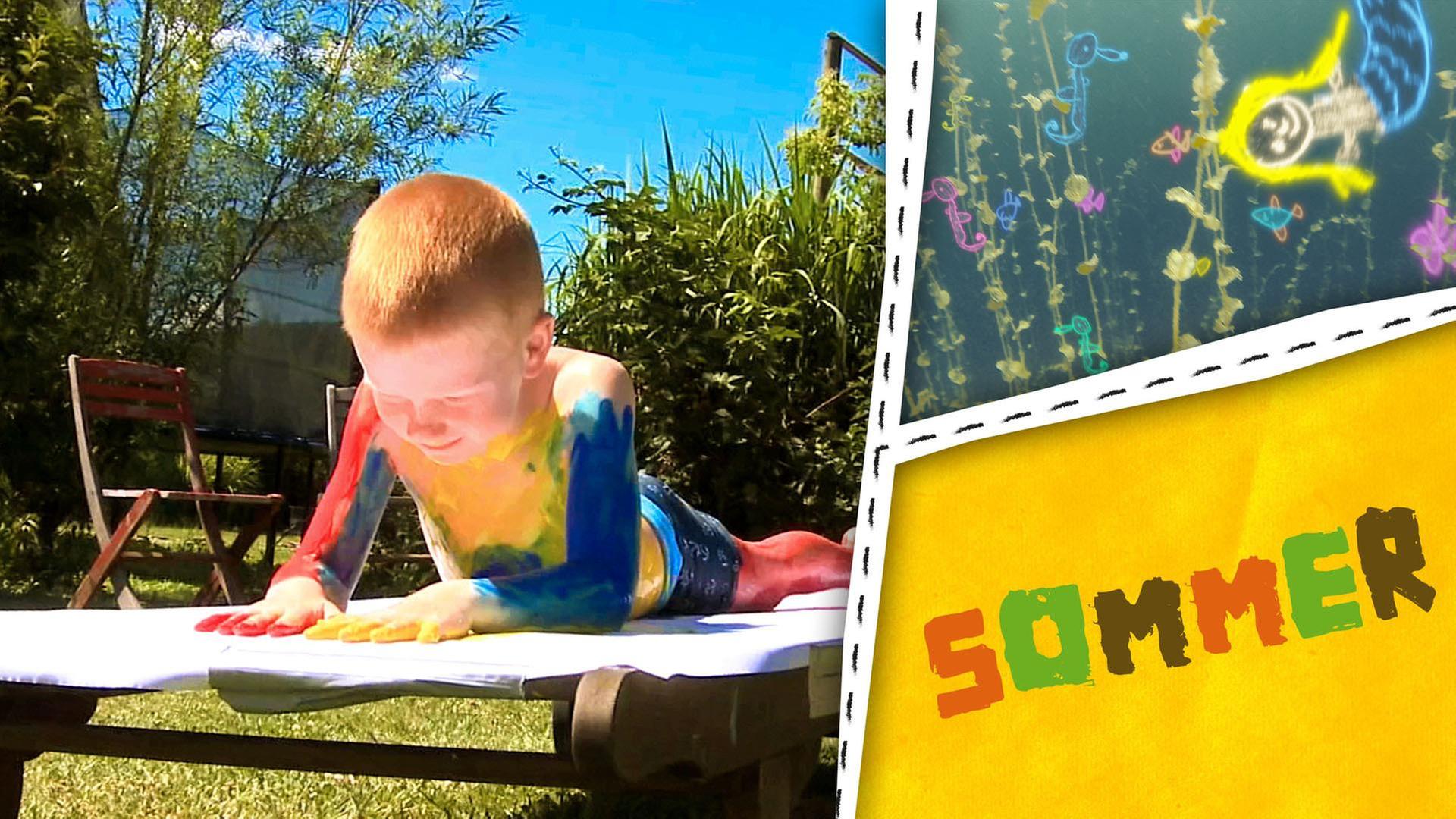 Es ist Sommer! Körperabdruck, baden gehen und Schneckenwitz