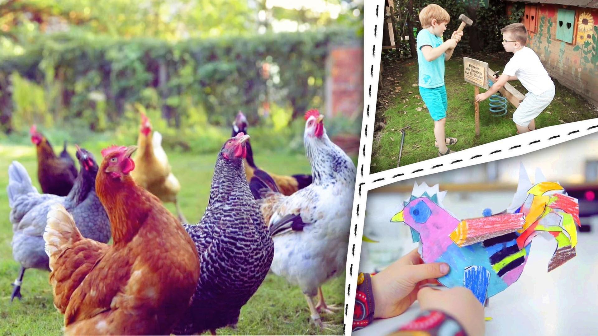 Hühnerstall bauen und Steckhuhn basteln