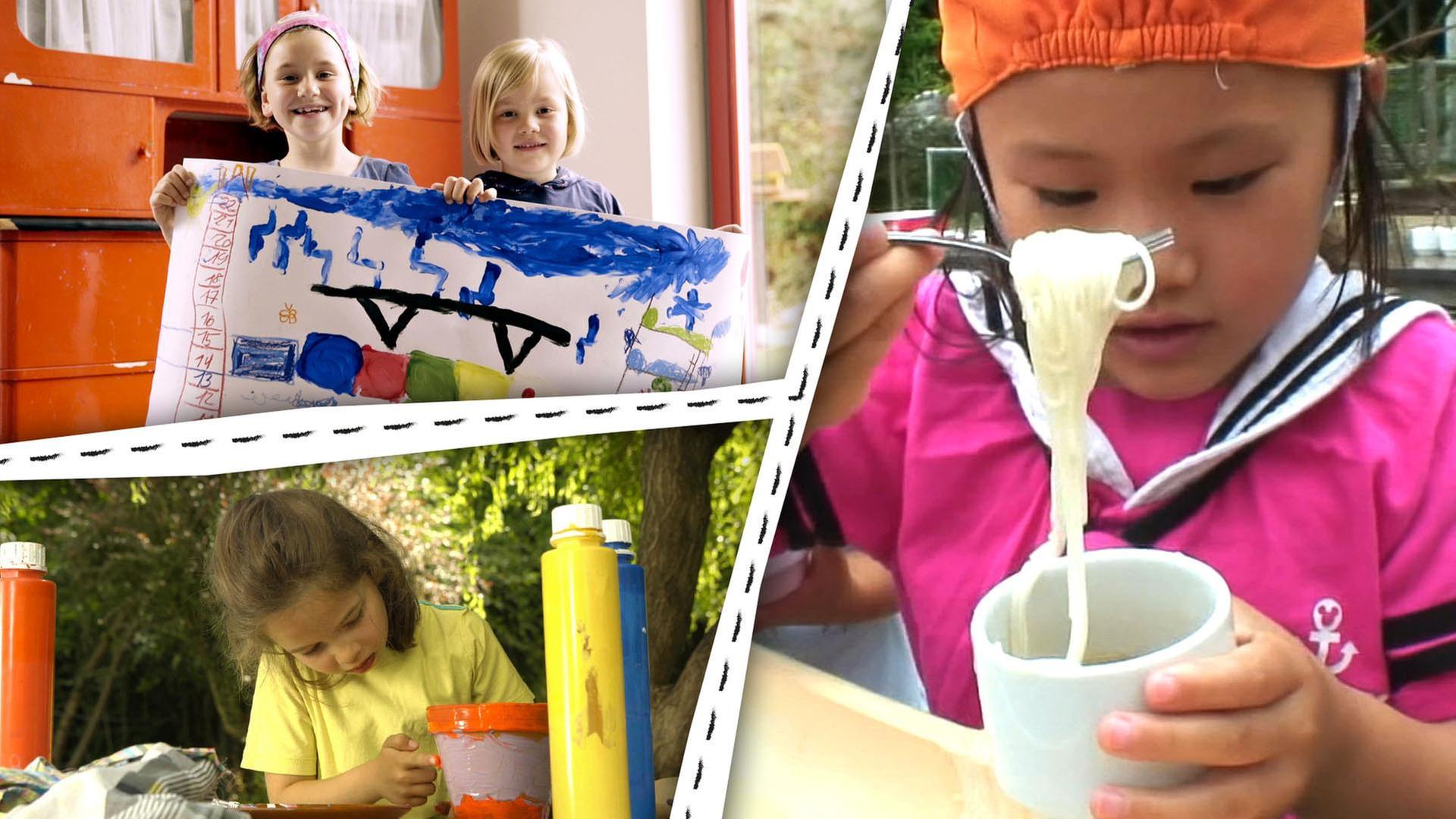 Im Frühling pflanzen wir Kräuter, malen und spielen draußen