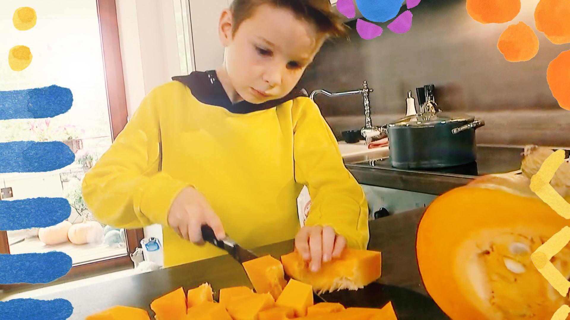 Jannis kocht Kürbismarmelade