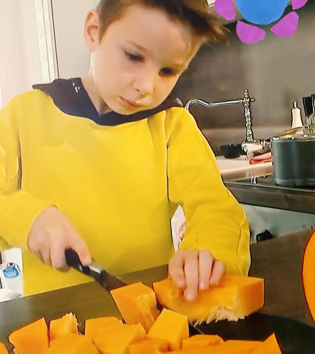 Jannis kocht Kürbismarmelade