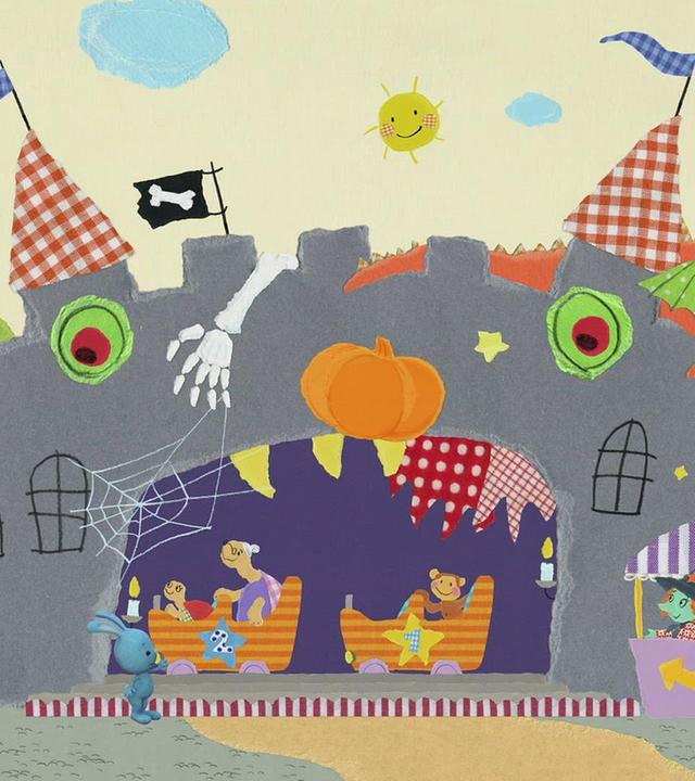 Kikaninchen fährt auf dem Rummel Geisterbahn