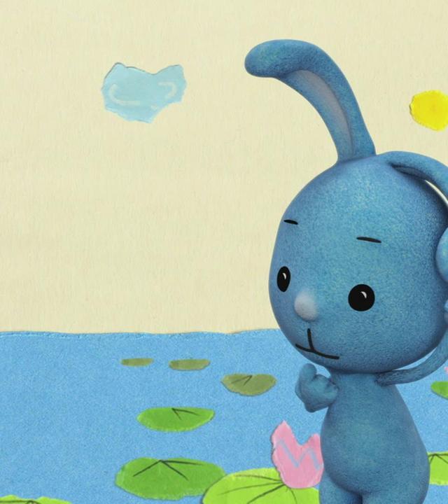 Kikaninchen fliegt auf einem Schwan