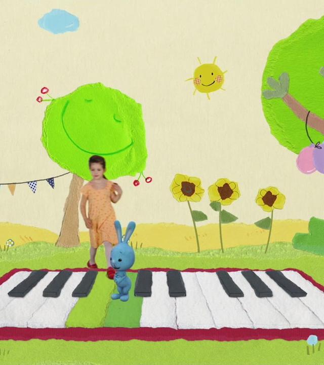 Kikaninchen spielt auf der Melodika