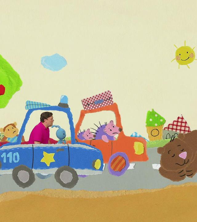 Kikaninchen und Christian regeln den Verkehr