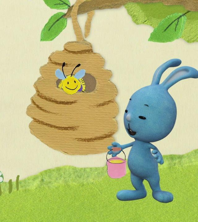 Kikaninchen und die Biene tollen herum