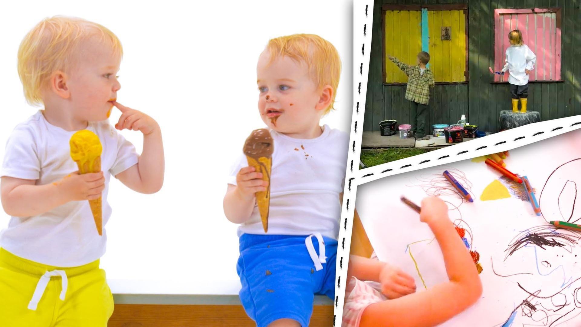 Lecker Eis: Wir essen und malen Eis und bauen eine Eisdiele