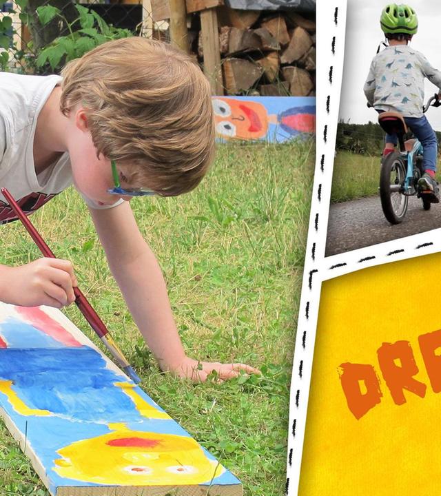 Radausflug, Verstecken spielen und malen - wir sind draußen