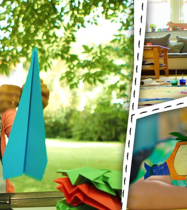 Wir basteln Papierflieger und malen einen Flughafen