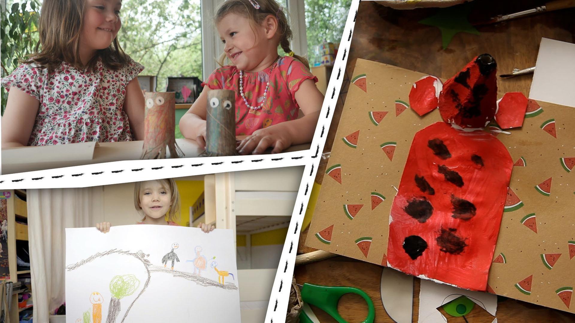 Wir malen und basteln Tiere aus Eierkarton und Papierrollen