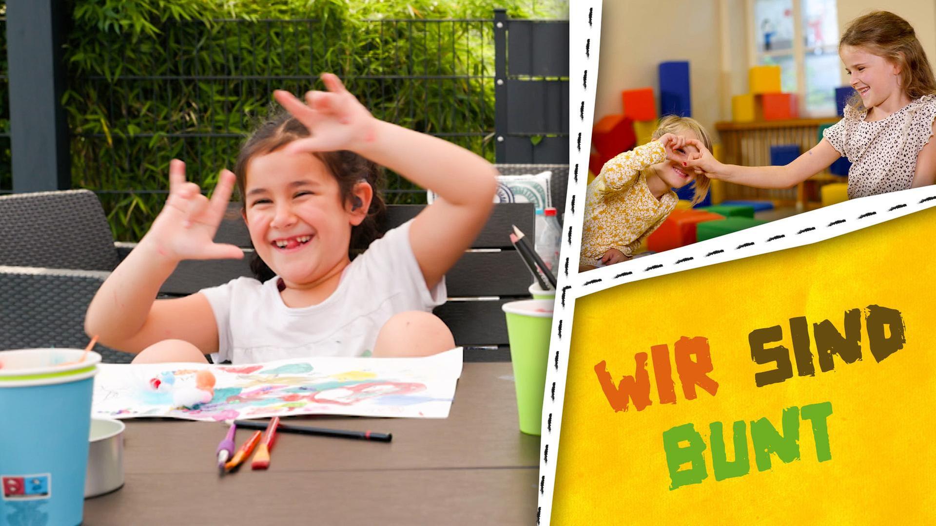 Wir sind bunt! Wir sind Freunde und spielen zusammen