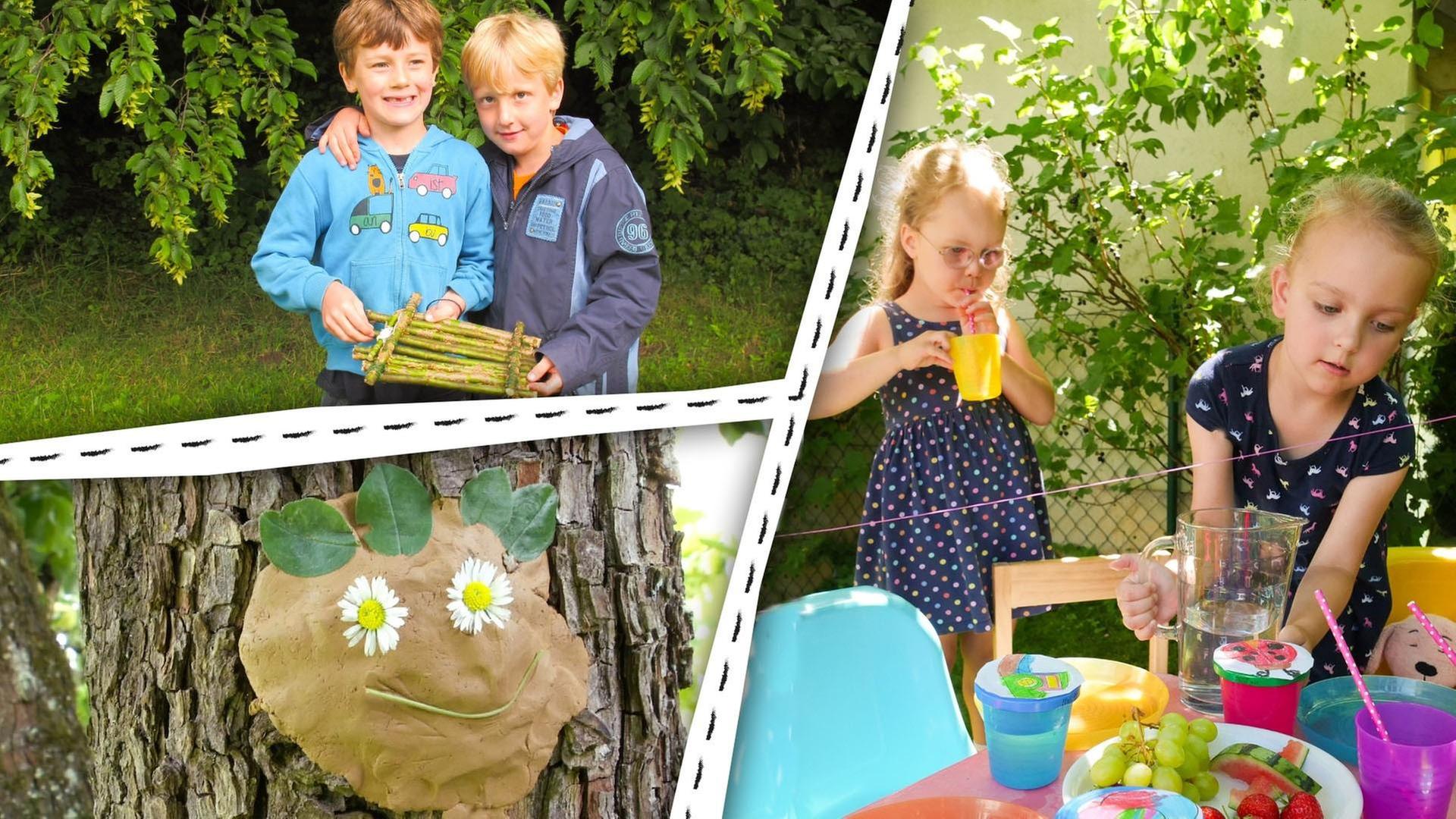 Wir spielen draußen - Gartenparty, Baumgesichter und Floßbau