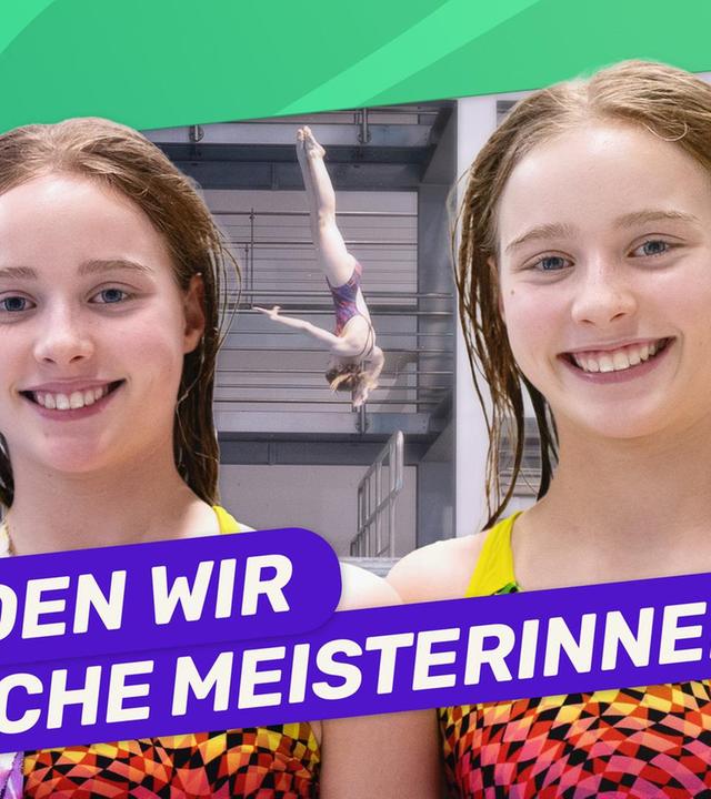 Zwillinge: Marla und Lotta beim Wasserspringen