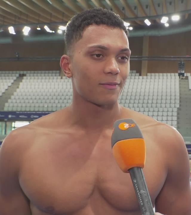 Melvin Imoudu im ZDF-Interview vor dem EM-Start