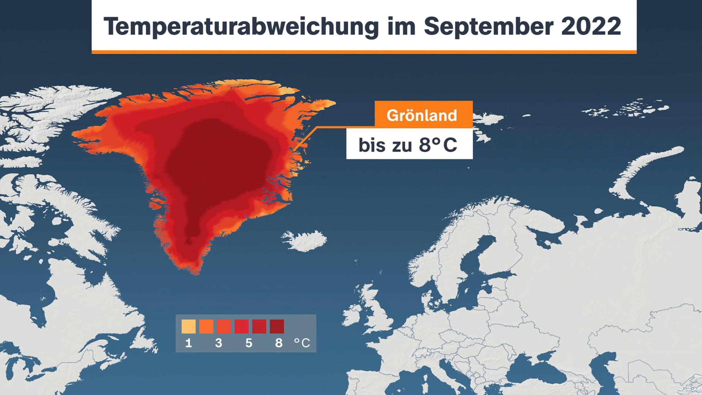 Infografik: Temperaturabweichung im September 2022