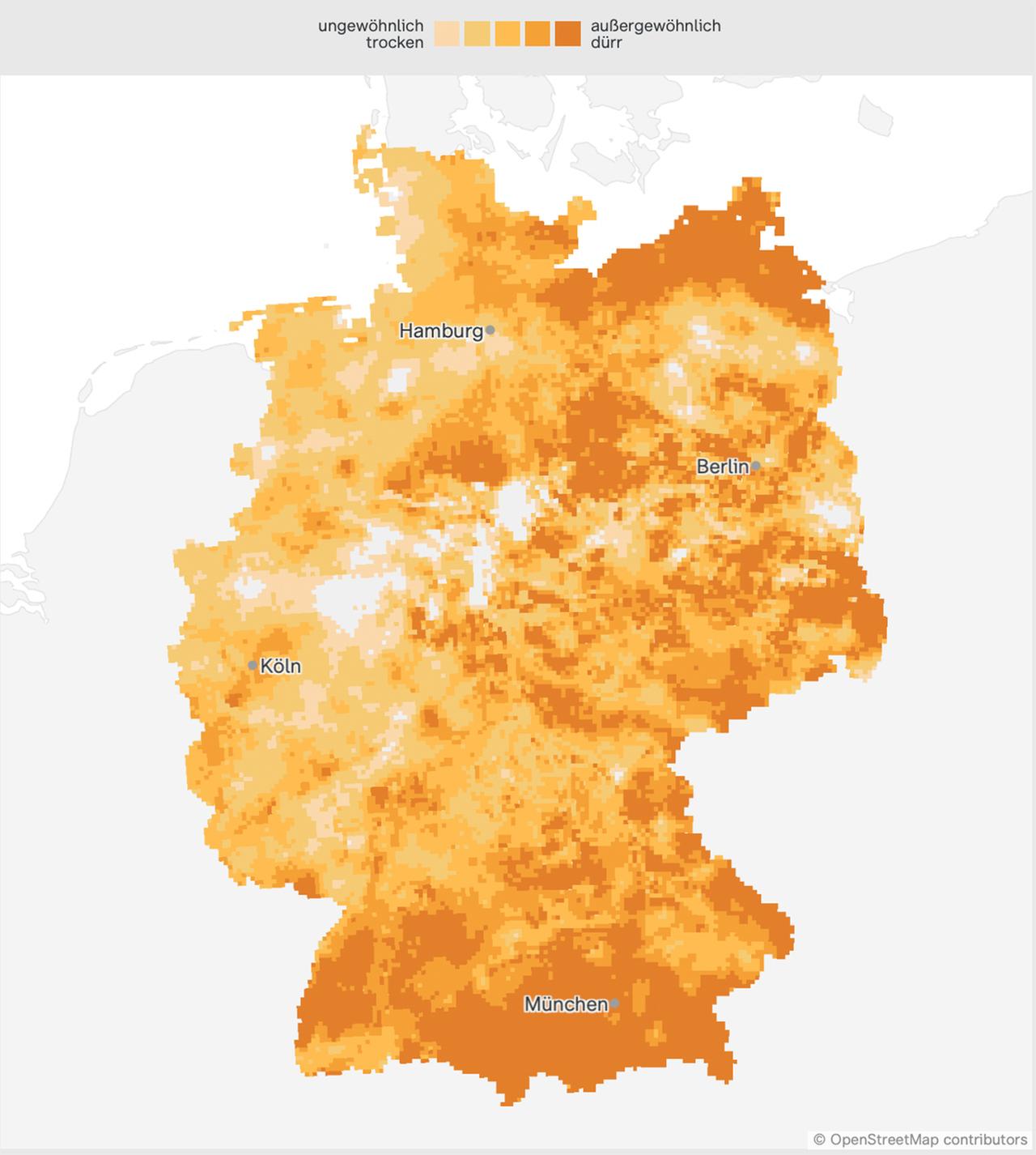Infografik: Dürre-Karte - So trocken ist es aktuell in Deutschland 