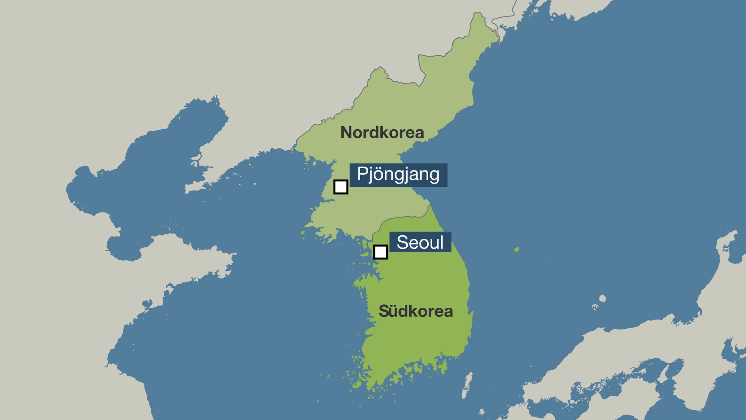Infokarte Nord- und Südkorea