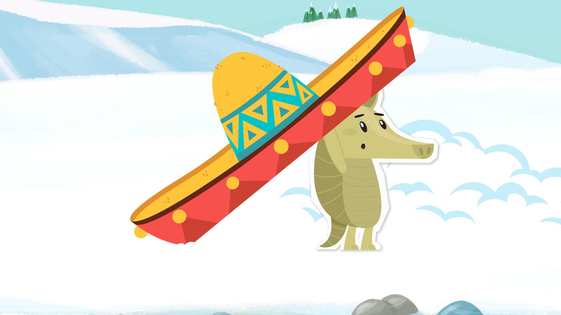 Das kleine Gürteltier Diego am Nordpol