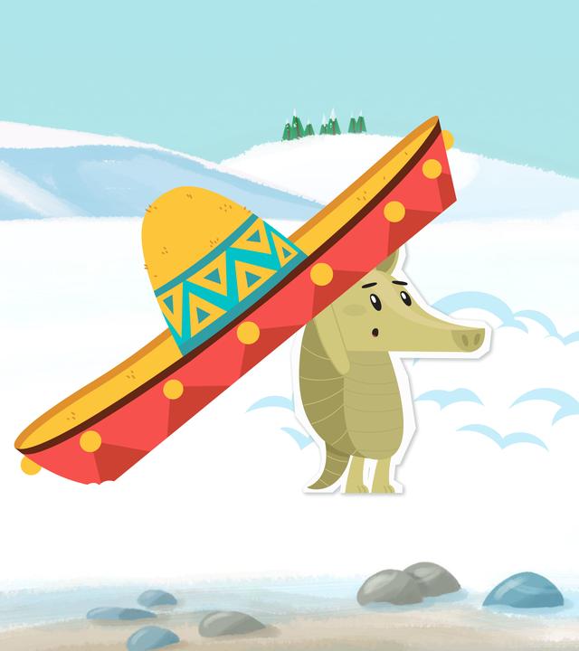 Das kleine Gürteltier Diego am Nordpol