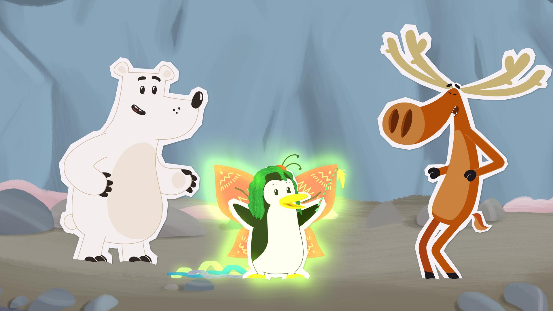 Lissy hat sich als Nordpol-Fee verkleidet, um Inui eine Freude zu machen.