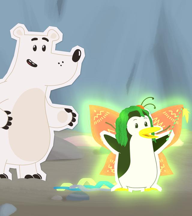 Lissy hat sich als Nordpol-Fee verkleidet, um Inui eine Freude zu machen.