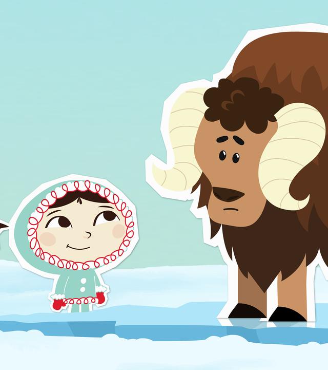 Inui und Ochse Willy schauen sich an.