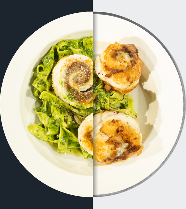 Involtini von der Seezunge mit Kapern-Oliven-Füllung und Kräuter-Pasta