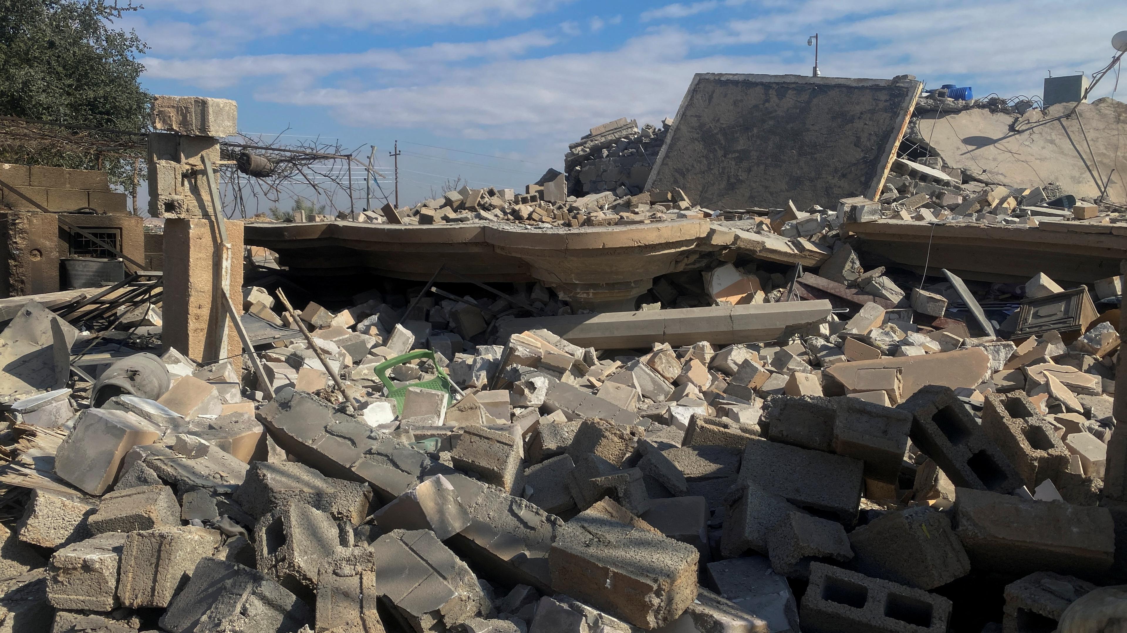 Ein zerstörtes Gebäude in al-Qaim, Irak.