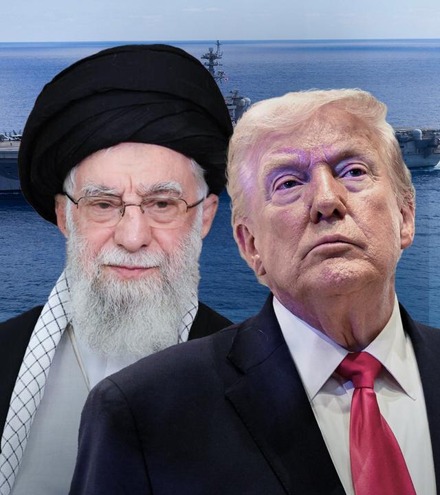 Trump und Chamenei vor der USS Abraham Lincoln