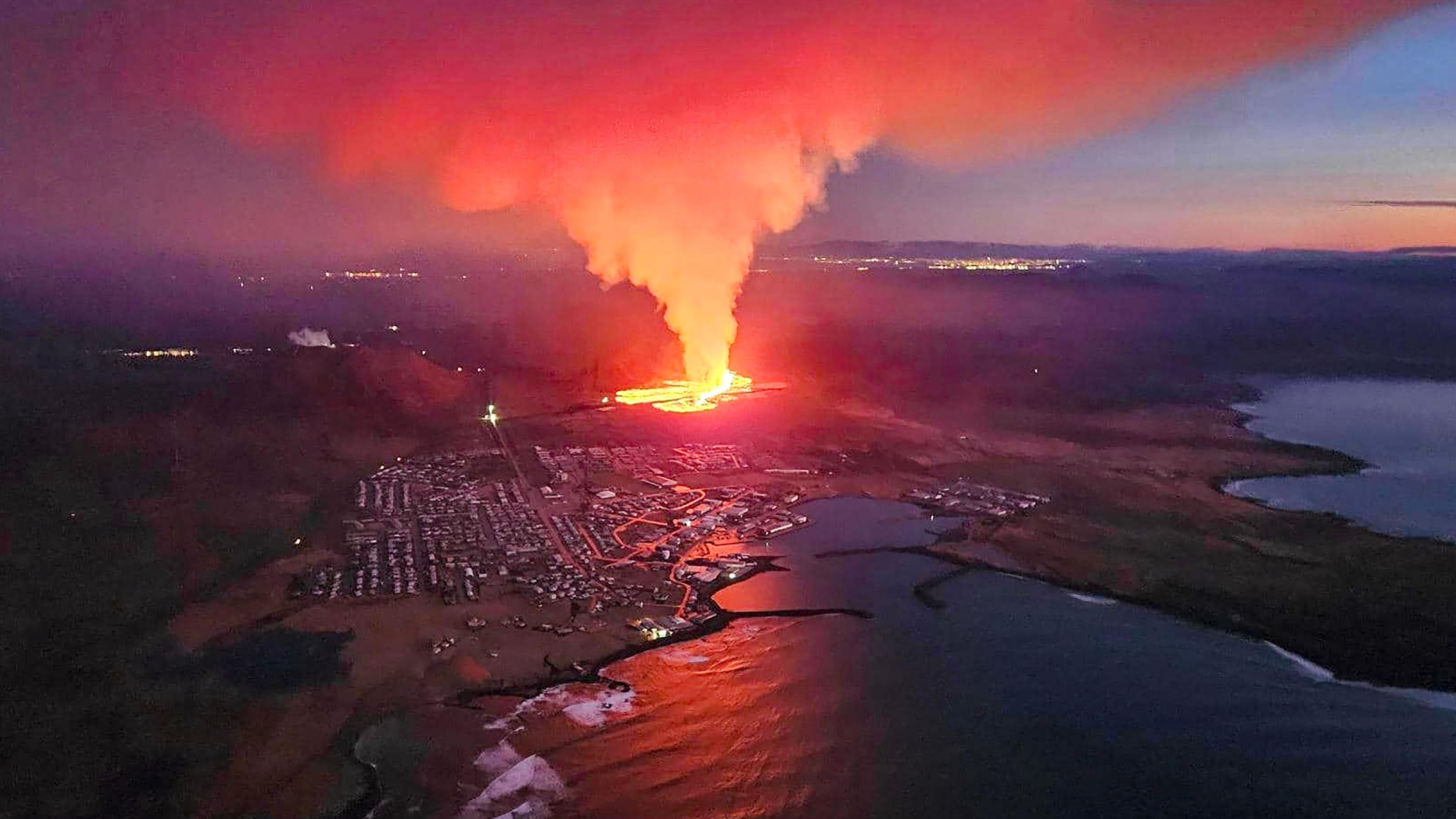 Island, Grindavik, Vulkanausbruch