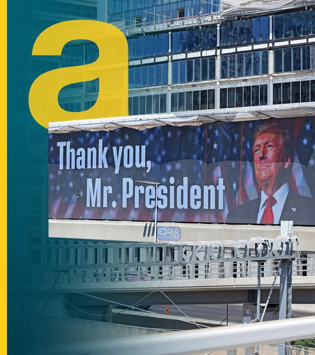 Thank you Mr. President-Banner in Tel Aviv