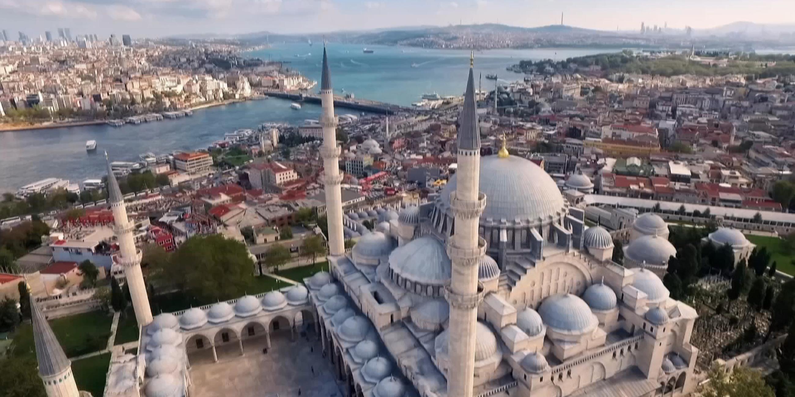 Istanbul von oben mit Hagia Sophia