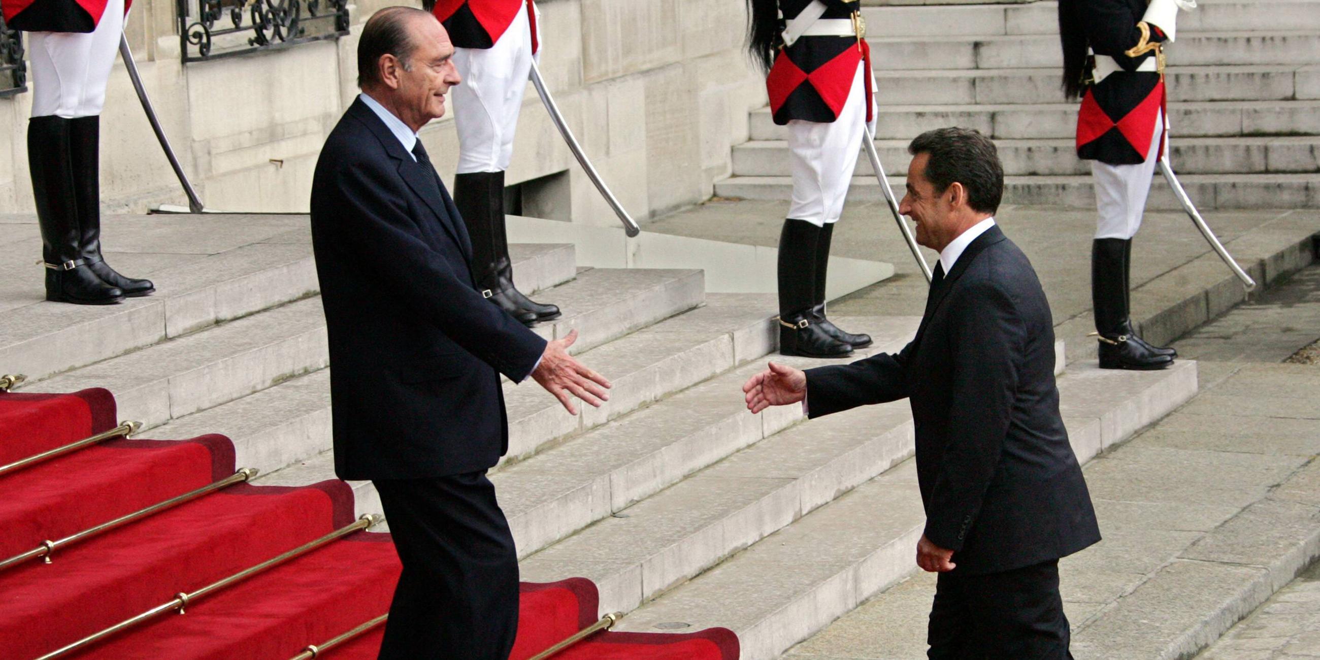 Archiv: Jacques Chirac und Nicolas Sarkozy im Jahre 2007