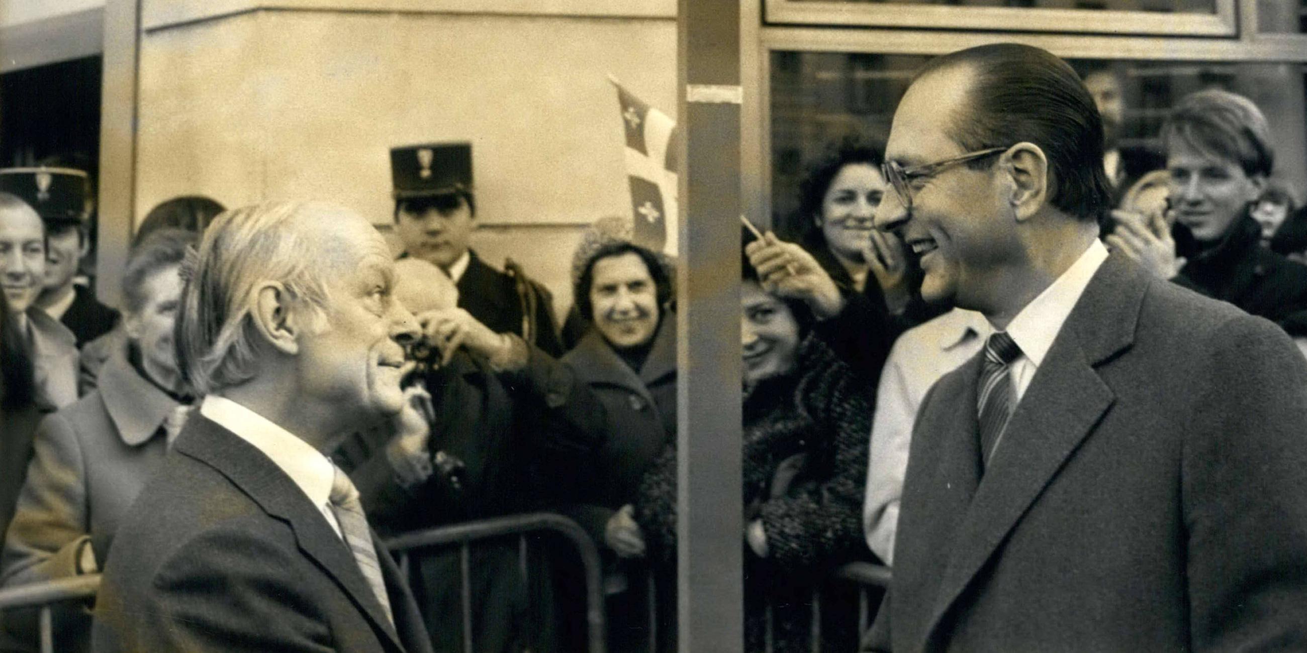 Archiv: Jacques Chirac und Rene Levesque am 17.12.1980 in Quebec