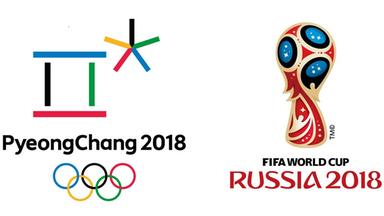 Logos PyeongChang 2018 und FIFA World Cup Russia 2018
