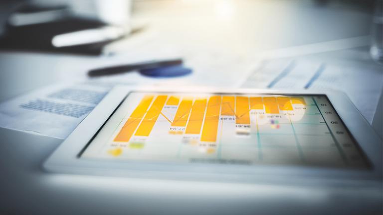 Grafik auf einem Tablet