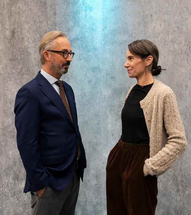 Jan Fleischhauer und Eva-Maria Weimann gucken sich an.