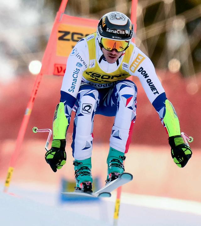 Der tschechische Skirennläufer Jan Zabystřan beim Super-G in Gröden