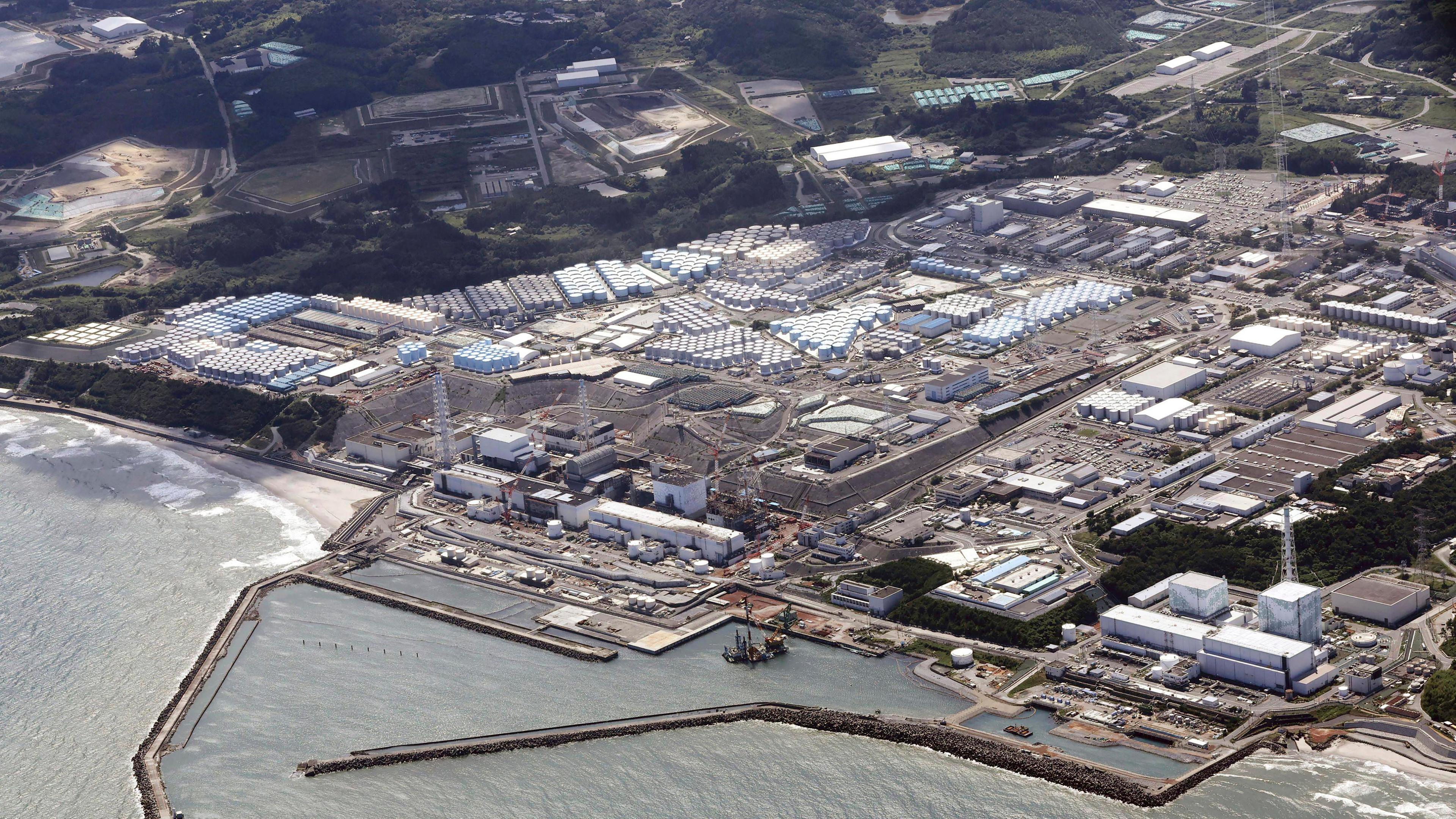 Diese Luftaufnahme zeigt das Kernkraftwerk Fukushima Daiichi