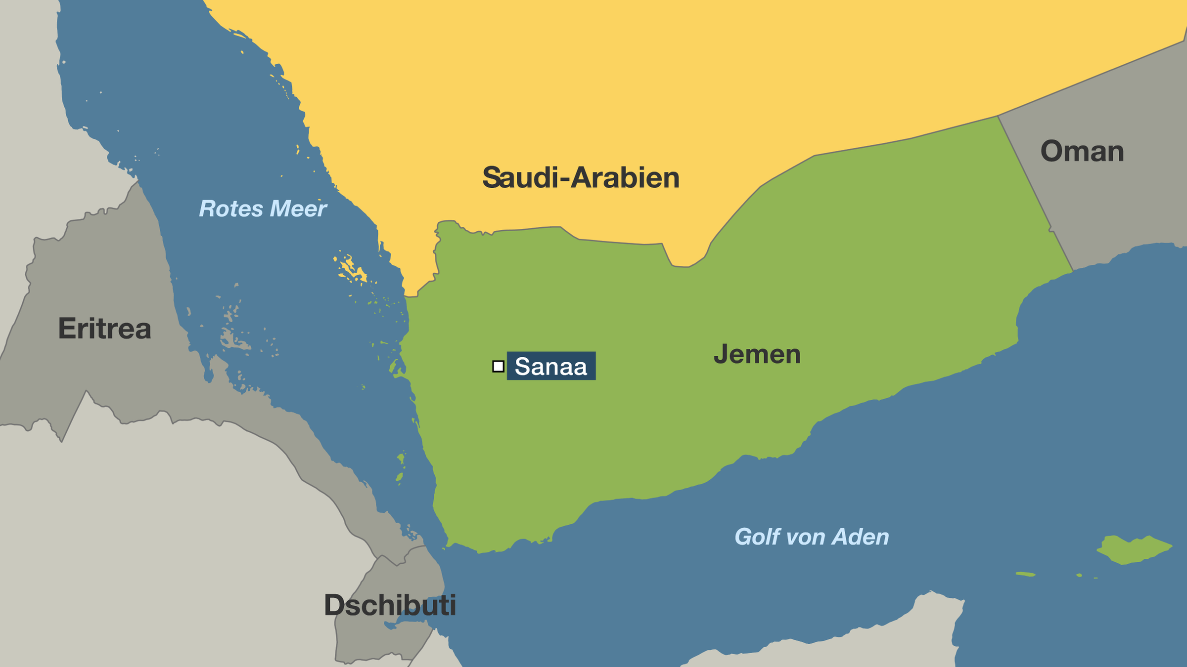 Karte: Jemen - Saudi-Arabien
