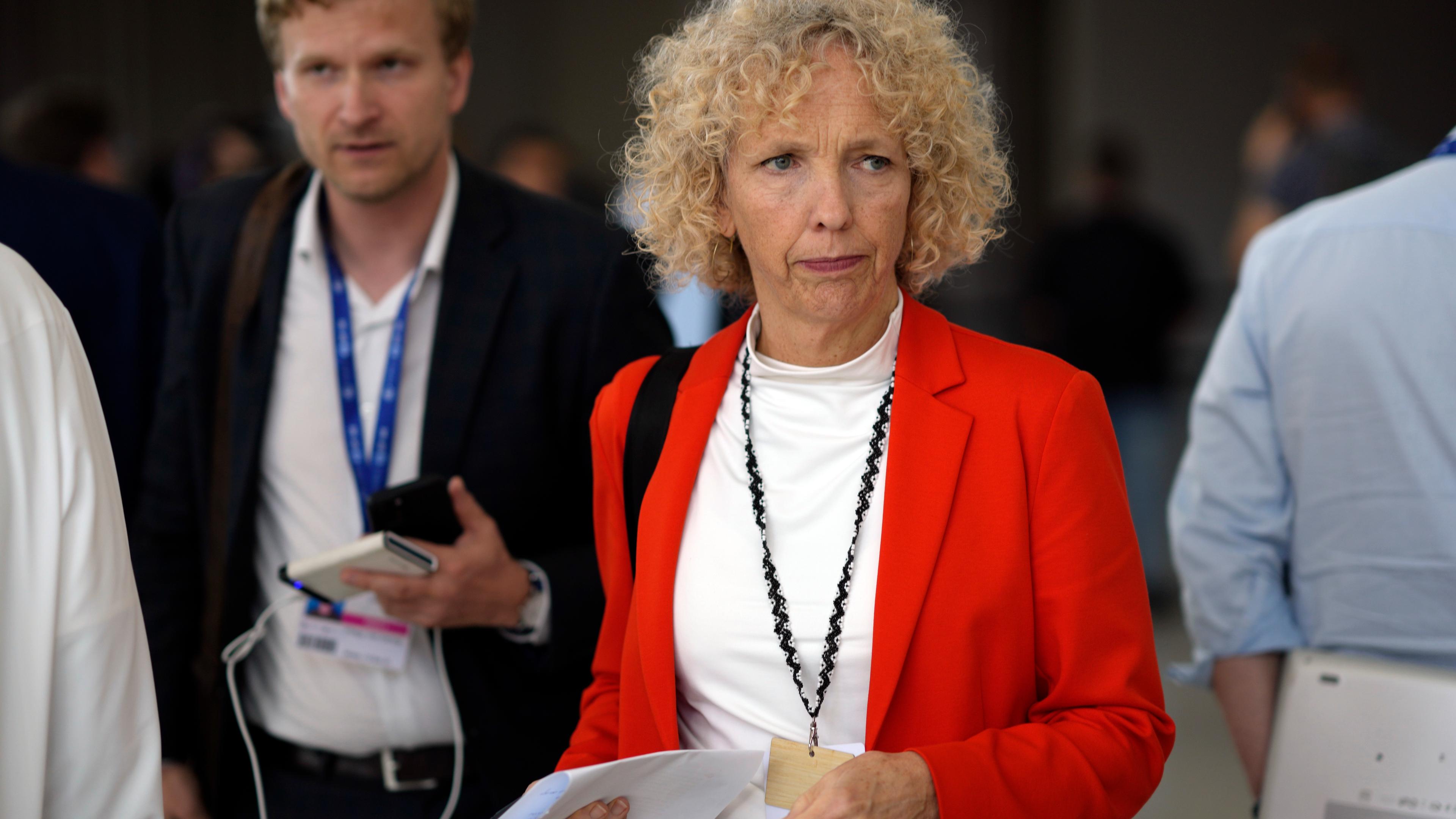 Die deutsche Klimabeauftragte Jennifer Morgan auf einer Konferenz