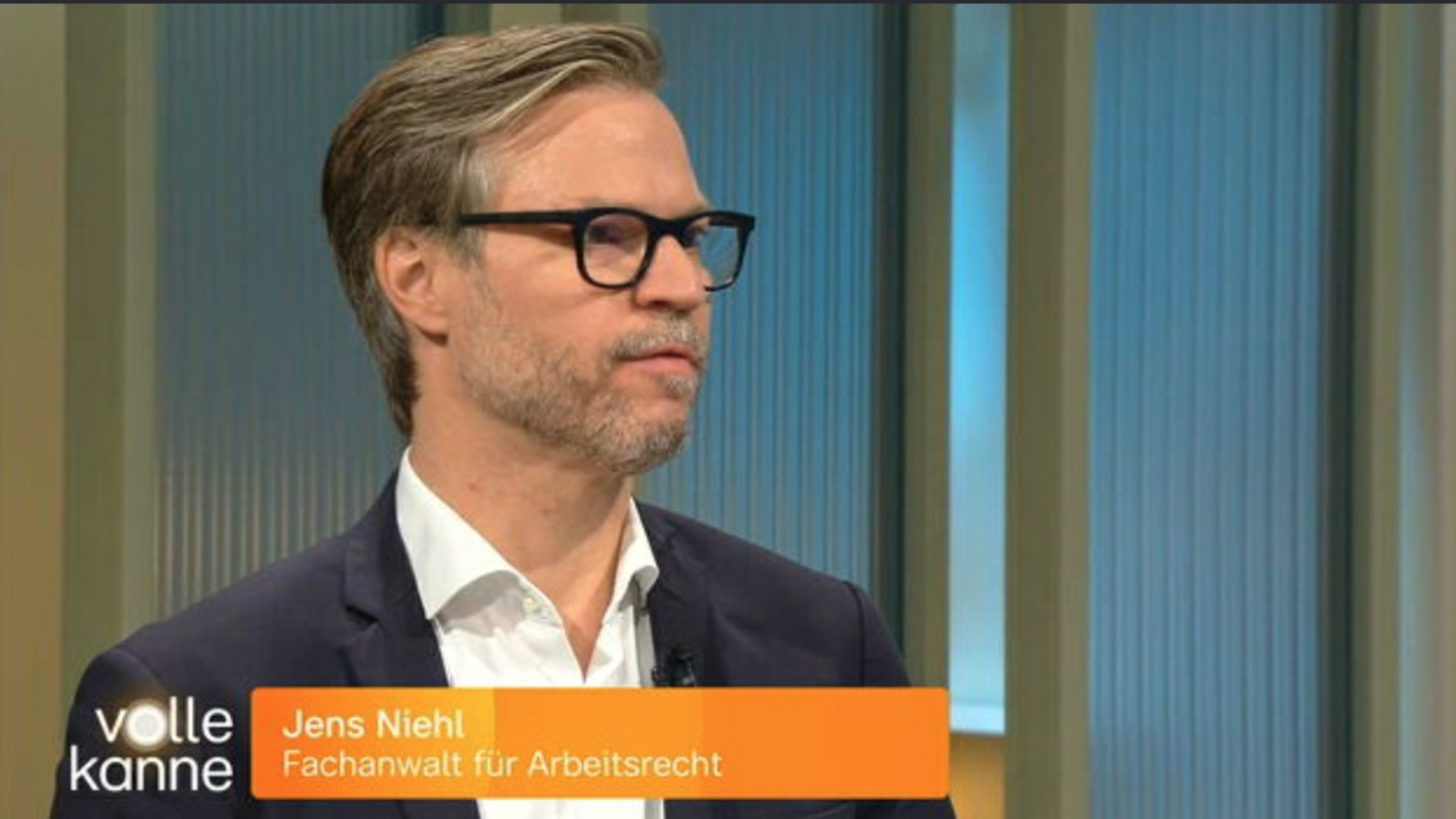Arbeitsrechtler Jens Niehl in der ZDF-Sendung Volle Kanne.